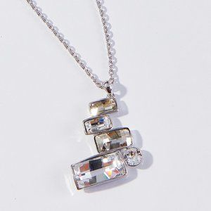 Swarovski Crystal Mosaic Pendant Long Necklace